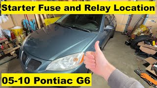 Starter Relay and Fuse Location Pontiac G6 05 06 07 08 09 10 2005 2006 2007 2008 2009 2010