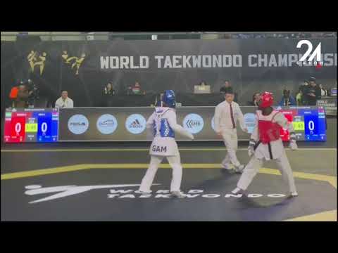 GABON  CHAMPIONNAT DU MONDE DE TAEKWONDO   ANTHONY OBAME TOMBE D’ENTRÉE