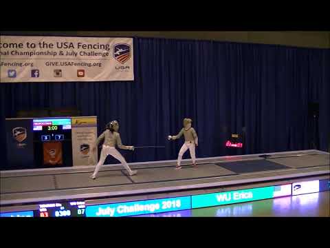 2018 National Championships Div II Women's Saber Semis: Tiburcio vs. Wu