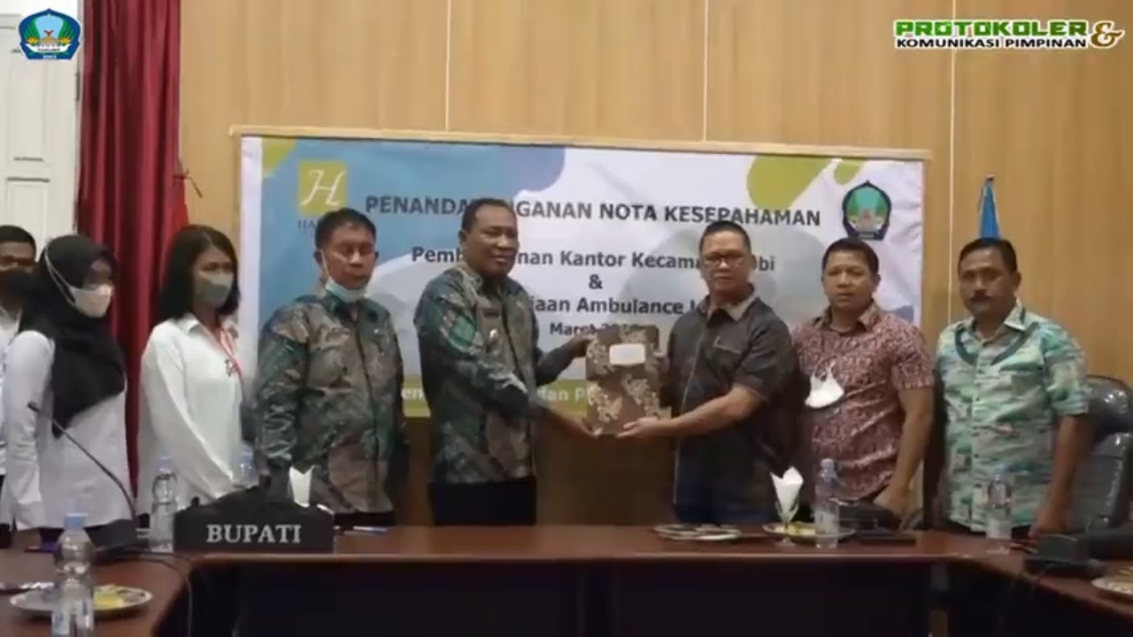 MoU PEMBANGUNAN KANTOR CAMAT OBI DAN PENYEDIAAN AMBULANCE LAUT OLEH HARITA GROUP KEPADA PEMDA HALSEL