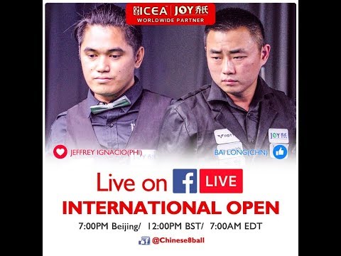 Jeffrey Ignacio (PHI) VS Bai Long (CHN) - LR4 - 2018 Joy Cup Chinese 8 Ball International Open
