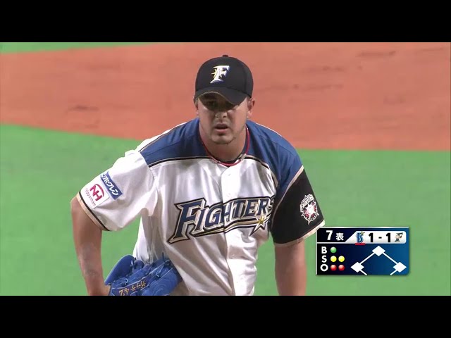 【7回表】変則左腕 ファイターズ・ガラテ 2回4奪三振の快投!! 2015/3/7 F-DB