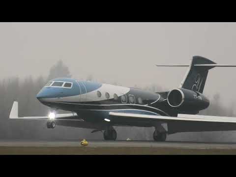 Brand-New Gulfstream G600 T7-YMA landing at Zurich Airport