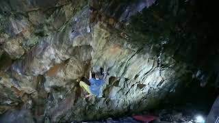 Video thumbnail of Relentless, 8B. Forest Rock
