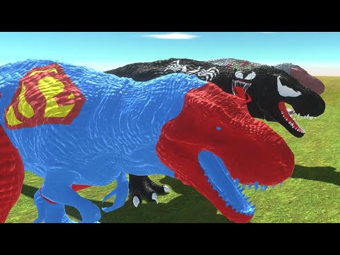 MARVEL VS DC | T-Rex Superman, T-Rex Venom, T-Rex Vision, T-Rex Spider-Man, T-Rex Squid Game