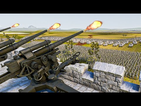 MODERN ARMY IN FORTRESS VS ROMAN ARMY - UEBS 2 | BATTLE SIMULATOR 2