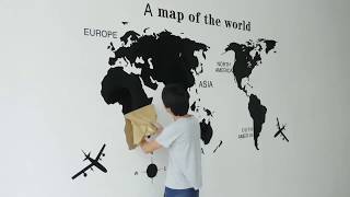Wall Art Decal World Map Sticker Decor Kid's Room Home Mirror 3D Acrylic