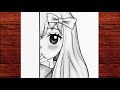 How To Draw A Cute Anime Girl With A Hair Bow Easy Pencil Sketch For Beginners