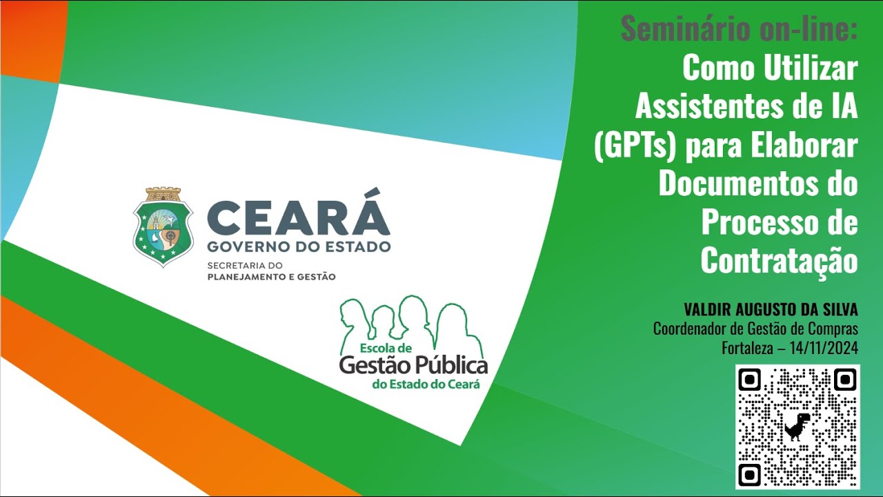 Seminário: Como Utilizar Assistentes de IA GPTs para Elaborar Documentos do Processo de Contratação