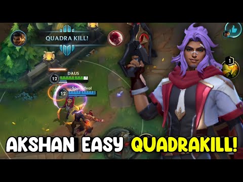 AKSHAN EASY QUADRAKILL! | AKSHAN MONTAGE GAMEPLAY - WILD RIFT