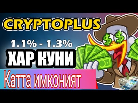 Cryptoplus money - yangi partizan xayp 10 dollarga investitsiya qilib katta mablag'ni qo'lga kritish