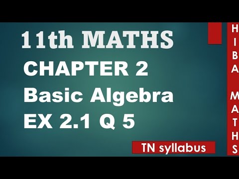 11th maths chapter 2 exercise 2.1 question 5 TN syllabus hiba maths