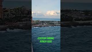 Hurricane out at sea creating waves.  #royalcaribbean #cococay #travel #wow #shorts #perfectday