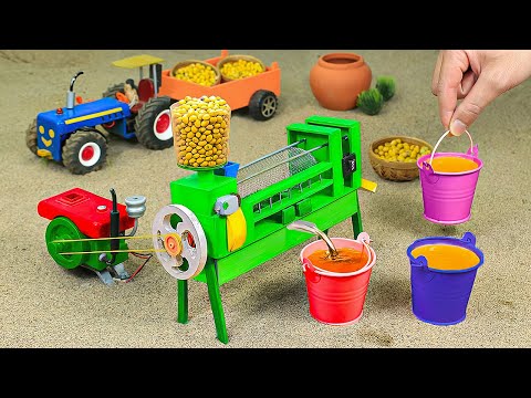 diy tractor mini petrol pump science project | diy tractor | flour mill 04 || DongAnh mini
