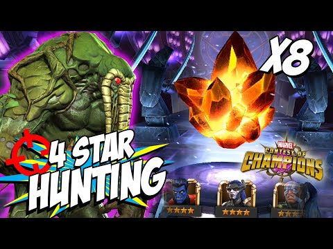 8x 4 Star Crystal Opening | Hunting Man-Thing: Marvel Contest of Champions