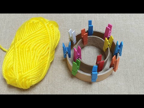 Amazing Flower Craft Ideas with Woolen yarn - Hand Embroidery Design Trick - Sewing Hack -No Crochet