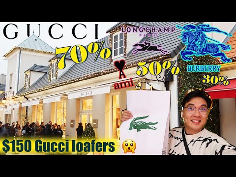 Paris Luxury Outlet Vlog: La Vallee Village❤️🛍️👜 Gucci Burberry Longchamp Tod's Ami