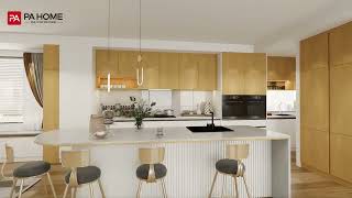 Modern Two Tone Light Wood Kitchen Cabinets