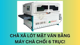 CHÀ XẢ LÓT MẶT BÀN VỚI MÁY CHỔI THÙNG 6 TRỤC WOODMASTER WM-1300-S6 #dc #dchanoi #davidcuonghanoi