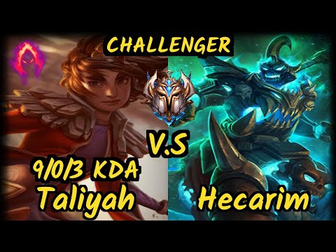 ROG Nji (TALIYAH) vs HECARIM - 9/0/3 KDA JUNGLE CHALLENGER GAMEPLAY - EUW