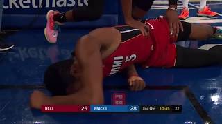 Derrick Jones Jr Breaks His Knee In Scary Injury | Miami Heat vs New York Knicks