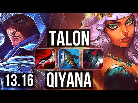 TALON vs QIYANA (MID) | 5.8M mastery, 7 solo kills, 900+ games | EUW Master | 13.16