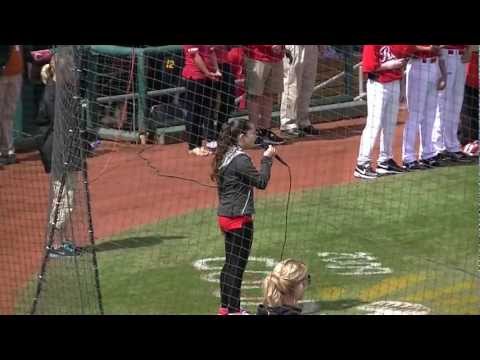12 Year Old Athena Creese - National Anthem MLB Spring Training 2013