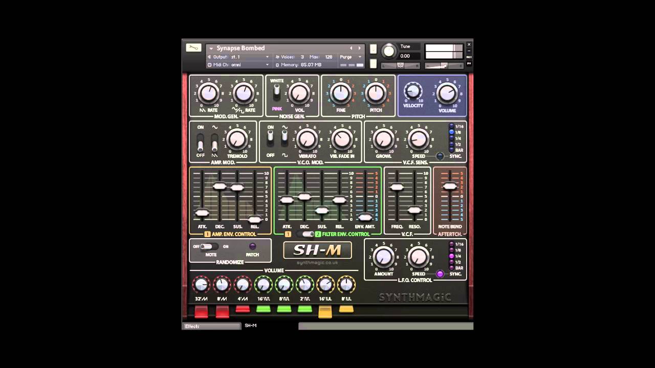 Some  presets and tracks from synth magic roland sh-1000 - SH-M for kontakt 5