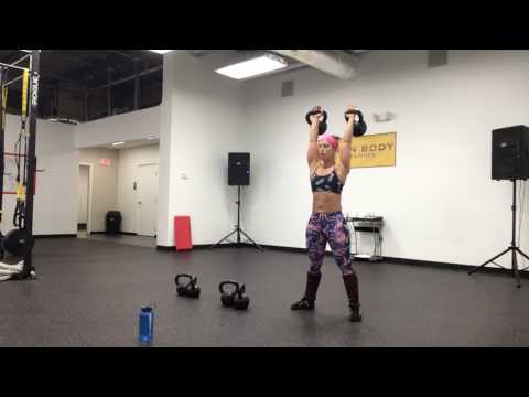 Double 16kg Kettlebell Snatch w Racked Eccentric