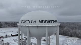 01-25-2026 Corinth, MS - Ice Covers Town - Drone