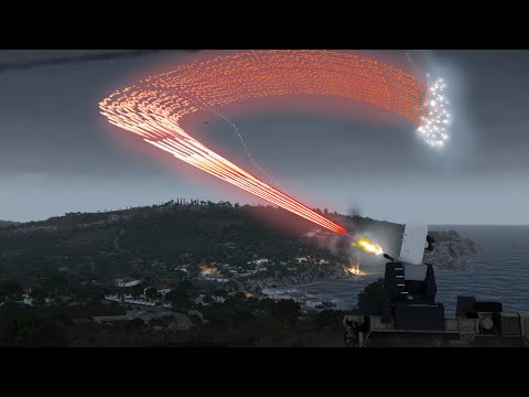 F-16 Fighter Jet CRASHED on Beach - C-RAM in Action - SAM - Military Simulation - ArmA 3