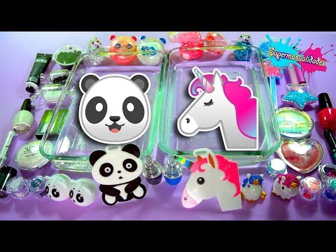 Mixing Slime Panda VS Unicorn - Supermanualidades