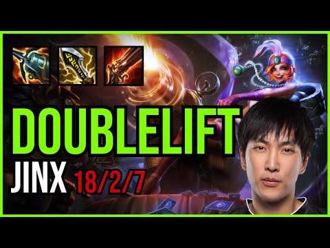 DOUBLELIFT - JINX vs TRISTANA ADC - NA Ranked - Patch 11.6 PENTAKILL