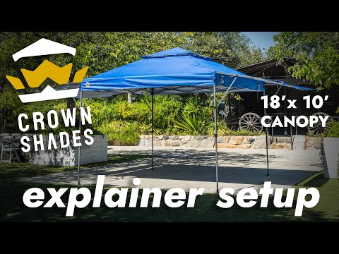 Crown Shades 10' x 18' Vista CenterLOK® Canopy - Dual Awnings - G180C Explainer Setup video thumbnail