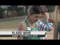 Klaire Ware of Shamrock Tx competes for the Lady Irish cross country team 