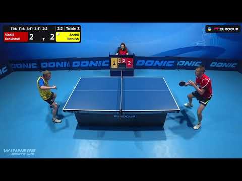 15:30 Vitalii Krokhmal - Andrii Rehush 16.07.2023 TT Euro.Cup Ukraine Professional. TABLE 3