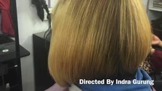 Thick hair bob cut and blow dry