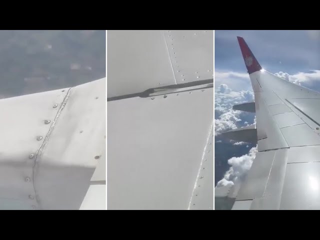 ¡Menudo susto!  Pasajeros ven cómo se aflojan tornillos del ala de avión en pleno vuelo
