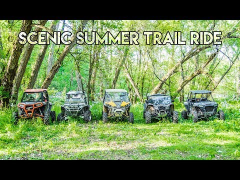 Scenic Summer Trail Ride - RZR Turbo + Maverick X3 + RZR S + Wildcat - SXS/UTV Stuck in Mud