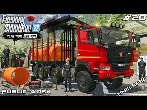 Sostituzione di vecchi TUBI con TATRA 8x8 HKL con GRU | Lavori pubblici | Farming Simulator 22 | ...