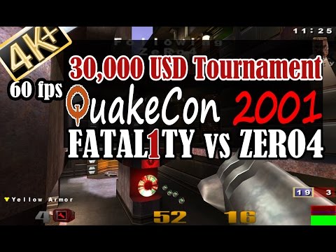 QuakeCon 2001: Fatal1ty vs ZeRo4 - 4K gameplay  - Quake 3 Grand Final - pt 1 of 2