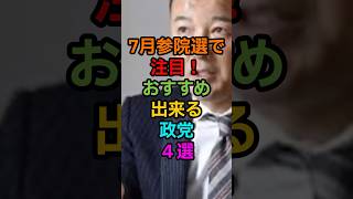 《7月参院選》注目！おすすめ出来る政党4選#れいわ新選組 #国民民主党#参政党
