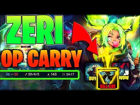 HOW TO CARRY WITH ZERI IN LOW ELO (0 skill required) - Zeri 20 kills - Zeri runes and build guide