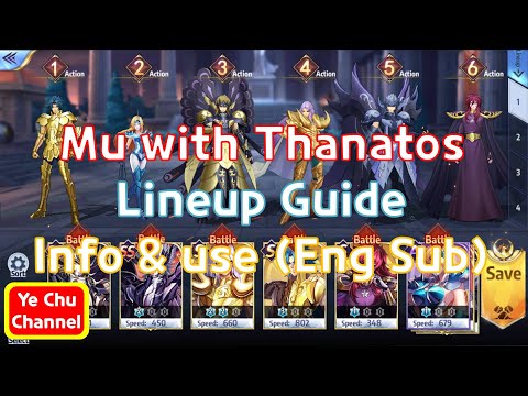 Saint Seiya: Awakening - Aries Mu Repair Cloth with Thanatos PVP Lineup Guide 각성무우 타나토스 조합(Eng Sub)