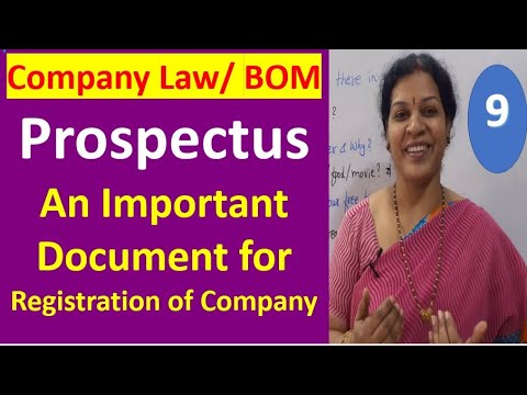 9. Company Law/ BOM - "Prospectus " - An Important Document For Registration of Company
