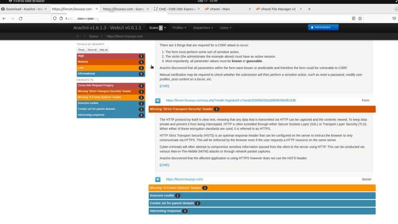 missing strict-transport-security header vulnerability