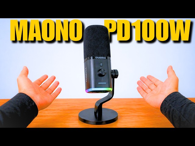 Vídeo relacionado con MAONO PD100W Micrófono Gaming Inalámbrico para PC, Micrófono Dinámico USB con Reducción de Ruido, Botón Mute, RGB & EQ por Software para Streaming, Grabación & Podcast, Negro
