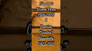 Tomba Giovanni Visone Pesce (1918-2007)Onorina Sandra Brambilla (1923-2011)Partigiani.Medaglia d’oro