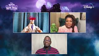 Yvette Nicole Brown & Pepe the King Prawn talk Muppets Haunted Mansion video