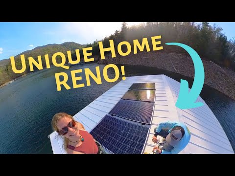 Going Off Grid - Installing SOLAR on this FLOATING CABIN 🛠🌊
